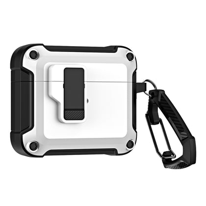 AirPods 4 Case Cover (2024) with Secure Lock Clip | Rugged Armor Shockproof Hard Shell Design |White