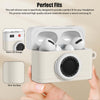 Airpods 4 Case Cover with Keychain | Retro 3D Camera Protective Silicone Design |Beige