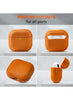Airpods 4 Case Cover with Wrist Strap, Leather Touch Design Protective Cover-Orange