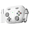 AirPods Pro 3 Case – 3D Game Console Design Silicone Cover with Keychain- White