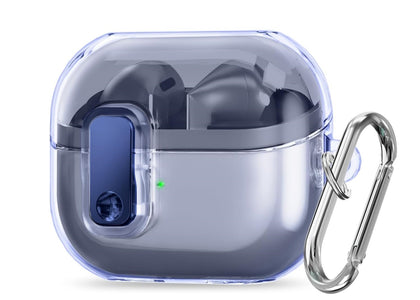 Samsung Galaxy Buds3 Case & Galaxy Buds 3 Pro Case Cover with Carabiner 2024 | TPU Clear Protection Case | Blue
