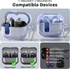 Samsung Galaxy Buds3 Case & Galaxy Buds 3 Pro Case Cover with Carabiner 2024 | TPU Clear Protection Case | Blue