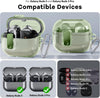 Samsung Galaxy Buds3 Case & Galaxy Buds 3 Pro Case Cover with Carabiner 2024 | TPU Clear Protection Case | Green