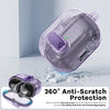 Samsung Galaxy Buds3 Case & Galaxy Buds 3 Pro Case Cover with Carabiner 2024 | TPU Clear Protection Case | Purple