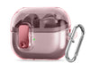 Samsung Galaxy Buds3 Case & Galaxy Buds 3 Pro Case Cover with Carabiner 2024 | TPU Clear Protection Case | Pink