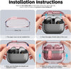 Samsung Galaxy Buds3 Case & Galaxy Buds 3 Pro Case Cover with Carabiner 2024 | TPU Clear Protection Case | Pink