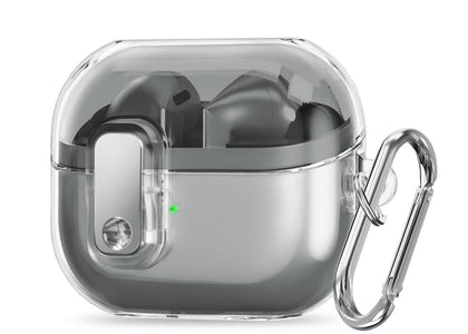 Samsung Galaxy Buds3 Case & Galaxy Buds 3 Pro Case Cover with Carabiner 2024 | TPU Clear Protection Case | Silver