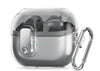 Samsung Galaxy Buds3 Case & Galaxy Buds 3 Pro Case Cover with Carabiner 2024 | TPU Clear Protection Case | Silver