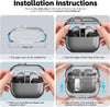 Samsung Galaxy Buds3 Case & Galaxy Buds 3 Pro Case Cover with Carabiner 2024 | TPU Clear Protection Case | Silver