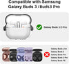 Samsung Galaxy Buds3 Case & Galaxy Buds 3 Pro Case Cover | Holder Clip TPU Protection Case with Carabiner | Black