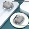 Samsung Galaxy Buds3 Case & Galaxy Buds 3 Pro Case Cover | Holder Clip TPU Protection Case with Carabiner | Grey