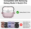 Samsung Galaxy Buds3 Case & Galaxy Buds 3 Pro Case Cover | Holder Clip TPU Protection Case with Carabiner | Light Pink