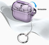 Samsung Galaxy Buds3 Case & Galaxy Buds 3 Pro Case Cover |, Holder Clip Shockproof Flexible TPU Protection Case with Carabiner- Purple