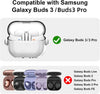 Samsung Galaxy Buds3 Case & Galaxy Buds 3 Pro Case Cover | Holder Clip TPU Protection Case with Carabiner | White