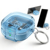 Samsung Galaxy Bud 4 Pro Case/Buds4 Case Clear Lock Clip with Phone Stand -Blue