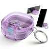 Samsung Galaxy Bud 4 Pro Case/Buds4 Case Clear Lock Clip with Phone Stand -Purple