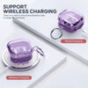 Samsung Galaxy Bud 4 Pro Case/Buds4 Case Clear Lock Clip with Phone Stand -Purple
