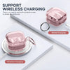 Samsung Galaxy Bud 4 Pro Case/Buds4 Case Clear Lock Clip with Phone Stand -Pink