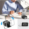Samsung Galaxy Buds 4 / Buds 4 Pro Case Cover, Leather Texture Protective Earbuds Cover with Phone Stand - Black