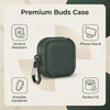 Samsung Galaxy Buds 4 / Buds 4 Pro Case Cover, Leather Texture Protective Earbuds Cover with Phone Stand -Green