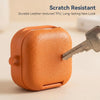 Samsung Galaxy Buds 4 / Buds 4 Pro Case Cover, Leather Texture Protective Earbuds Cover with Phone Stand -Orange