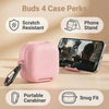 Samsung Galaxy Buds 4 / Buds 4 Pro Case Cover, Leather Texture Protective Earbuds Cover with Phone Stand  -Pink