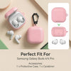 Samsung Galaxy Buds 4 / Buds 4 Pro Case Cover, Leather Texture Protective Earbuds Cover with Phone Stand  -Pink