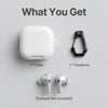 Samsung Galaxy Buds 4 / Buds 4 Pro Case Cover, Leather Texture Protective Earbuds Cover with Phone Stand  -White
