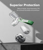 Air for Samsung Galaxy Buds 4 Pro / 4 Case with Carabiner and Strap Slim Transparent Shockproof Cover with Keychain - Clear/Forest