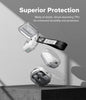 Air for Samsung Galaxy Buds 4 Pro / 4 Case with Carabiner and Strap, Slim Transparent Shockproof Cover with Keychain  - Clear/Black