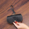 Portable Soft Leather Glasses Case | Slim Travel Sunglasses Pouch | Outdoor Carrying Organizer Eyeglass Bags with Wrist Strap