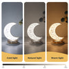 Moon Table Lamp, LED Creative Crystal Lamp , Night Light Dimming Bedside Light with USB Charging, 3 colors Touch Bedside Night Light