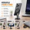 Magnetic Phone Holder for Car, N52 Strong Magnet Universal Mount Stand, 360° Rotating Foldable Aluminum Alloy Phone Stand with Magnetic Ring for All Smartphones