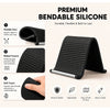 Flexible Silicone Phone Stand, Multi-Angle Adjustable Mobile Holder, Portable Desk Stand for iPhone, iPad, Tablets & Laptops -  Black