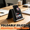 Flexible Silicone Phone Stand, Multi-Angle Adjustable Mobile Holder, Portable Desk Stand for iPhone, iPad, Tablets & Laptops -  Black