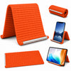 Flexible Silicone Phone Stand, Multi-Angle Adjustable Mobile Holder, Portable Desk Stand for iPhone, iPad, Tablets & Laptops- Orange