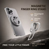Magnetic Phone Ring Holder 360° Rotating Grip Stand Strong Magnetic Finger Ring Kickstand Anti-Drop Metal Holder for iPhone 16/15/14/13/12 -Black