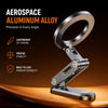 Double-sided Magnetic Phone Holder, Four-Axis Folding Stand, Aviation Aluminum Alloy Fitness Sports Phone Mount, Strong Magnetic Adjustable Grip for Gym