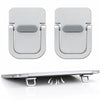 2 PCS Portable Invisible Laptop Stand, Self-Adhesive Foldable Aluminum Laptop Riser Cooling Feet, Mini Ergonomic Laptop Kickstand for 12–17 Inch Laptops, Grey