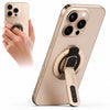 3-in-1 Magnetic Phone Ring Holder, 360° Rotating Grip Stand, Foldable Kickstand, Stress Relief Beads, Hands-Free MagSafe Phone Mount -Gold
