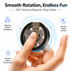 Dual-Sided Magnetic Ring Phone Grip Holder Adjustable Finger Loop Kickstand Strong Magnetic Stand for iPhone 16/15/14/13/12 Pixel 10 Cases - Silver