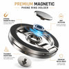 Dual-Sided Magnetic Ring Phone Grip Holder Adjustable Finger Loop Kickstand Strong Magnetic Stand for iPhone 16/15/14/13/12 Pixel 10 Cases - Silver