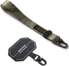 Tactical Webbing Hand Strap with Patch [Heavy Duty Tactical Carabiner] Durable Anti-Tear Multi-Purpose Phone Wrist Strap for Travel - Camo Sand