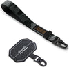 Tactical Webbing Hand Strap with Patch [Heavy Duty Tactical Carabiner] Durable Anti-Tear Multi-Purpose Phone Wrist Strap for Travel - Camo Black