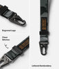 Tactical Webbing Hand Strap with Patch [Heavy Duty Tactical Carabiner] Durable Anti-Tear Multi-Purpose Phone Wrist Strap for Travel - Camo Black