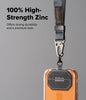 Tactical Webbing Hand Strap with Patch [Heavy Duty Tactical Carabiner] Durable Anti-Tear Multi-Purpose Phone Wrist Strap for Travel - Camo Black