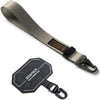 Tactical Webbing Hand Strap with Patch [Heavy Duty Tactical Carabiner] Durable Anti-Tear Multi-Purpose Phone Wrist Strap for Travel- Warm Gray