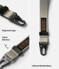 Tactical Webbing Hand Strap with Patch [Heavy Duty Tactical Carabiner] Durable Anti-Tear Multi-Purpose Phone Wrist Strap for Travel- Warm Gray
