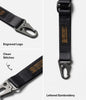 Tactical Webbing Lanyard Strap with Patch [Heavy Duty Tactical Carabiner] Durable Anti-Tear Multi-Purpose Phone Shoulder Neck Strap for Travel- Black