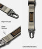 Tactical Webbing Lanyard Strap with Patch [Heavy Duty Tactical Carabiner] Anti-Tear Multi-Purpose Phone Shoulder Neck Strap for Travel - Warm Gray